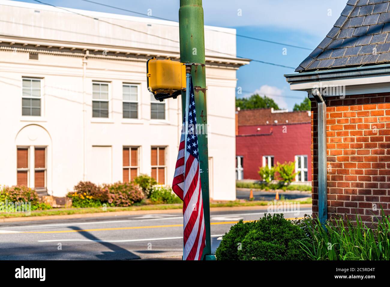 Orange, Virginia historic downtown town city in countryside with brick