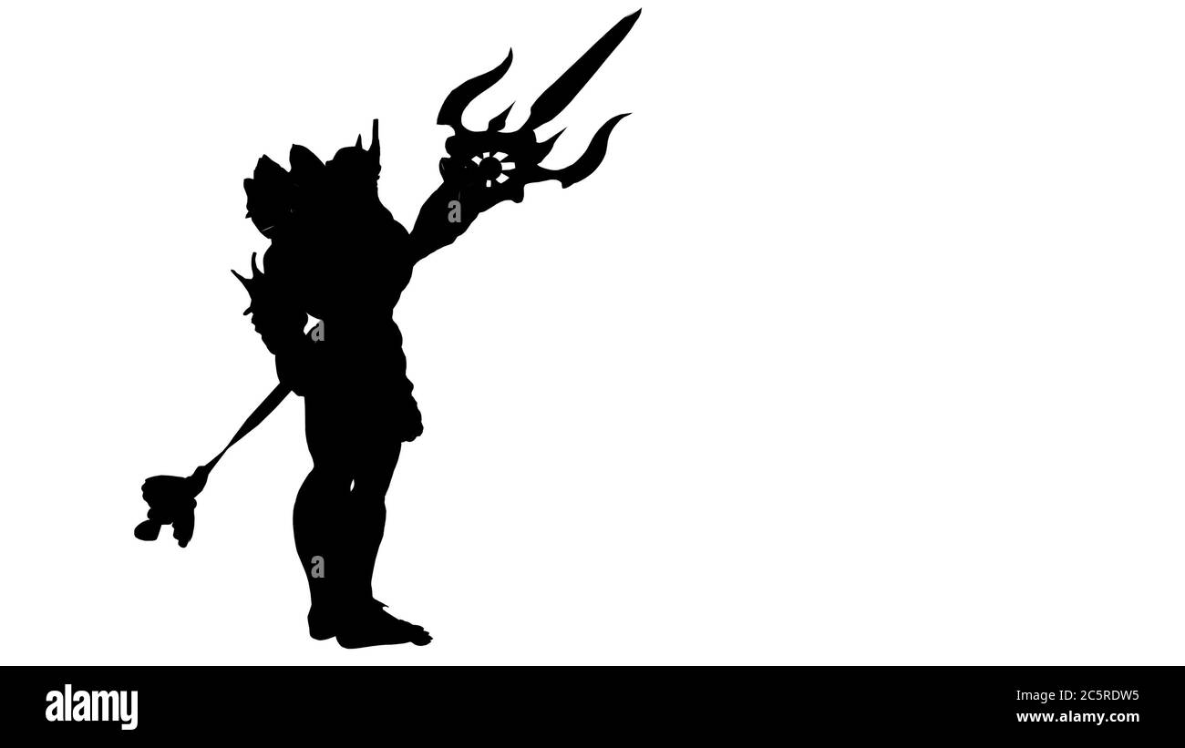 3d illustration of Neptune Silhouette Stock Photo