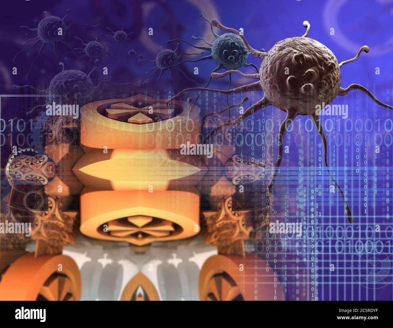 3d rendering - cancer cell in the future Stock Photo - Alamy