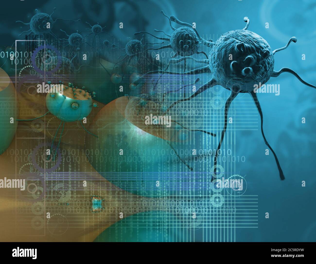 3d rendering - cancer cell in the future Stock Photo - Alamy