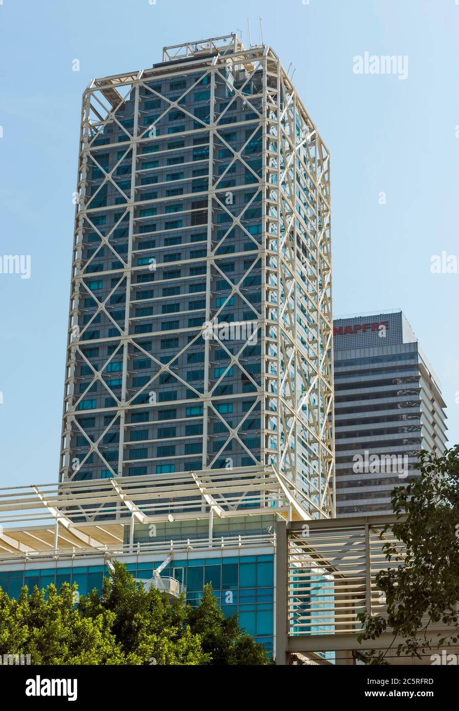 BARCELONA, SPAIN - JULY 12, 2015: Hotel Arts, built by SOM Group, and ...