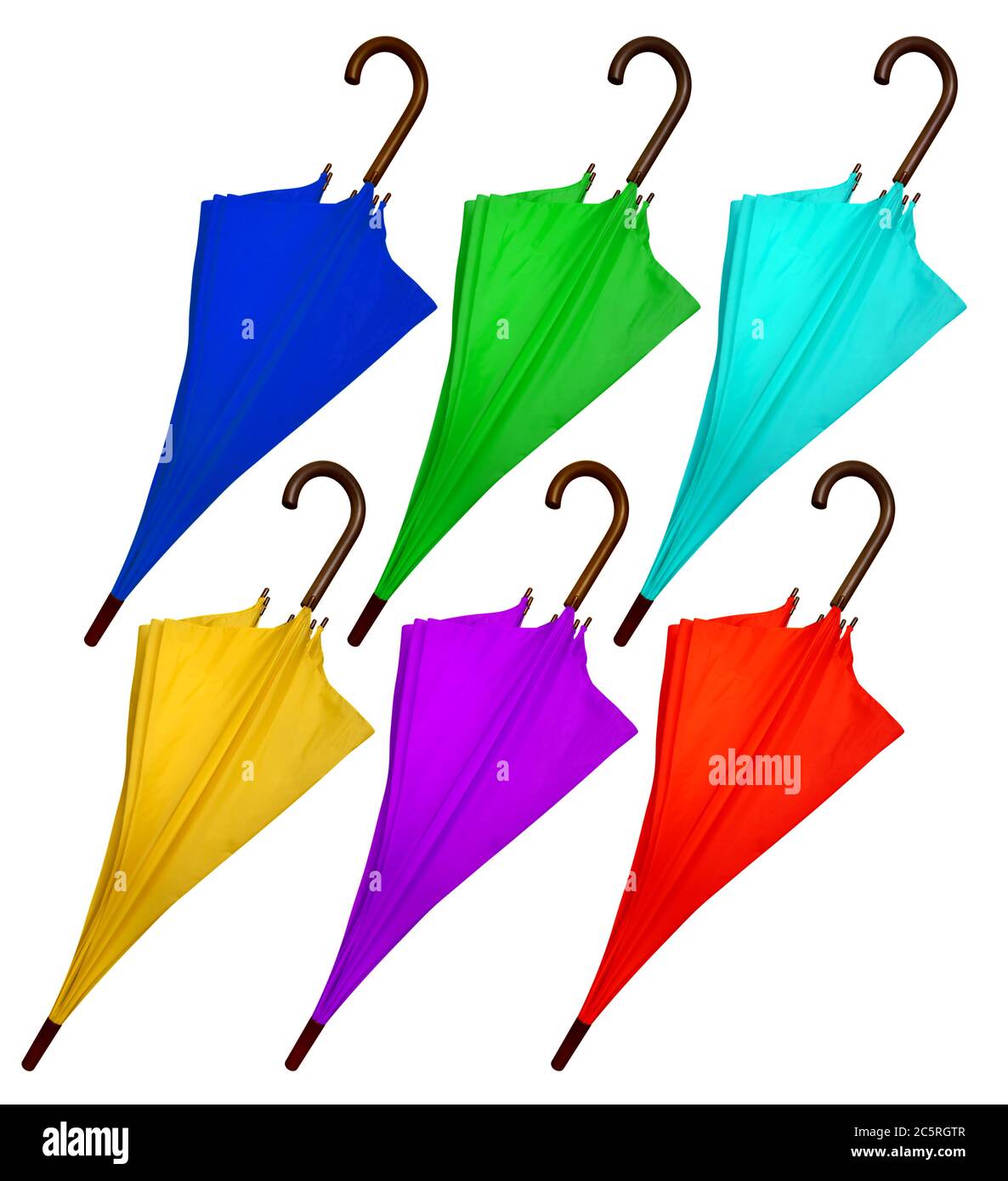 Colorful umbrellas isolated on white background Stock Photo - Alamy