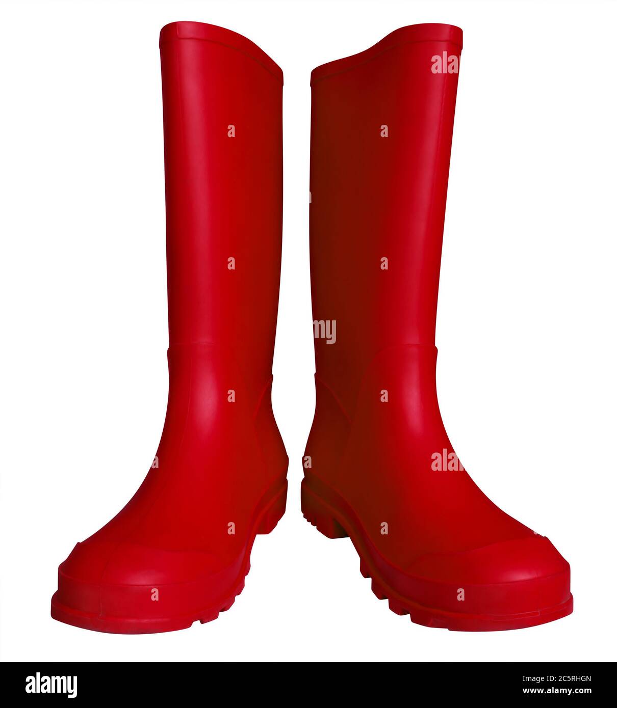 red plastic boots