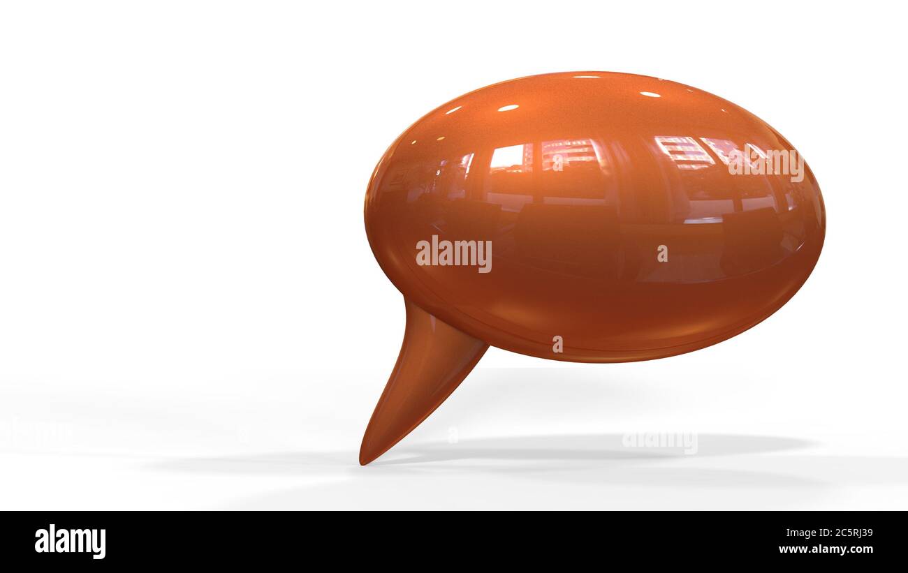 3d render illustration of yellow speech bubble isolated on white ...