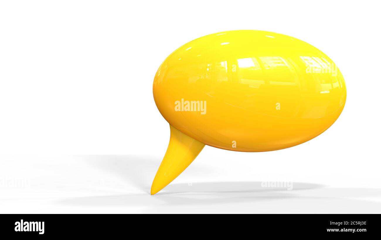 3d render illustration of yellow speech bubble isolated on white ...
