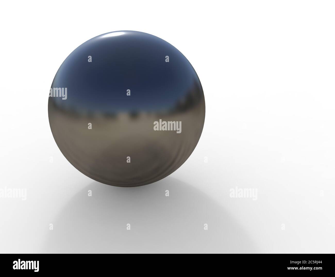 3D digital render of sphere with window reflection isolated over white background Stock Photo