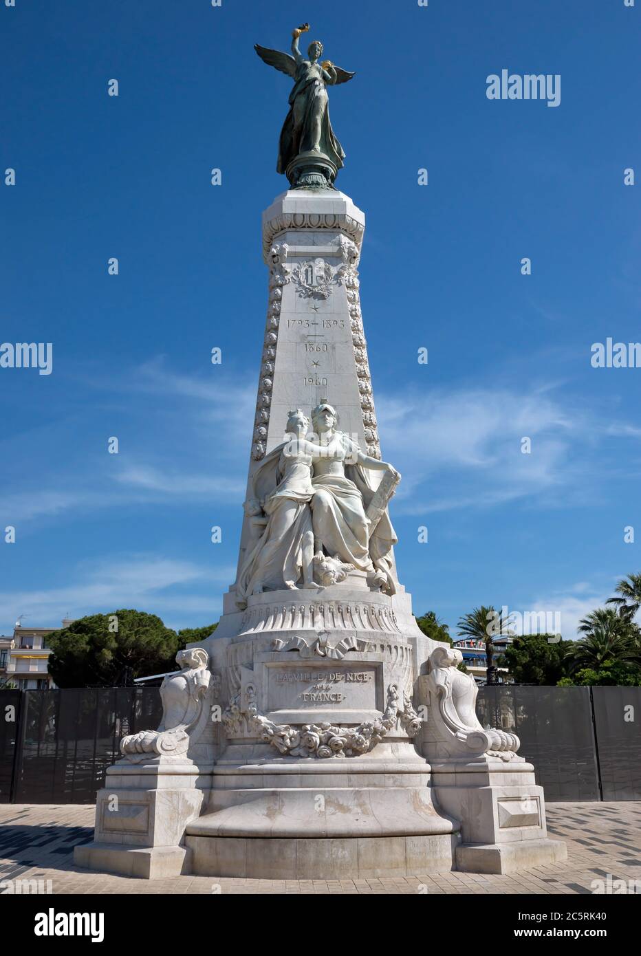 Monument du Centenaire, Promenade des Anglais, Nice, France. Andre-Joseph  Allar was inaugurated March 4, 1896 to Albert 1st Gardens. Architect is  Jule Stock Photo - Alamy