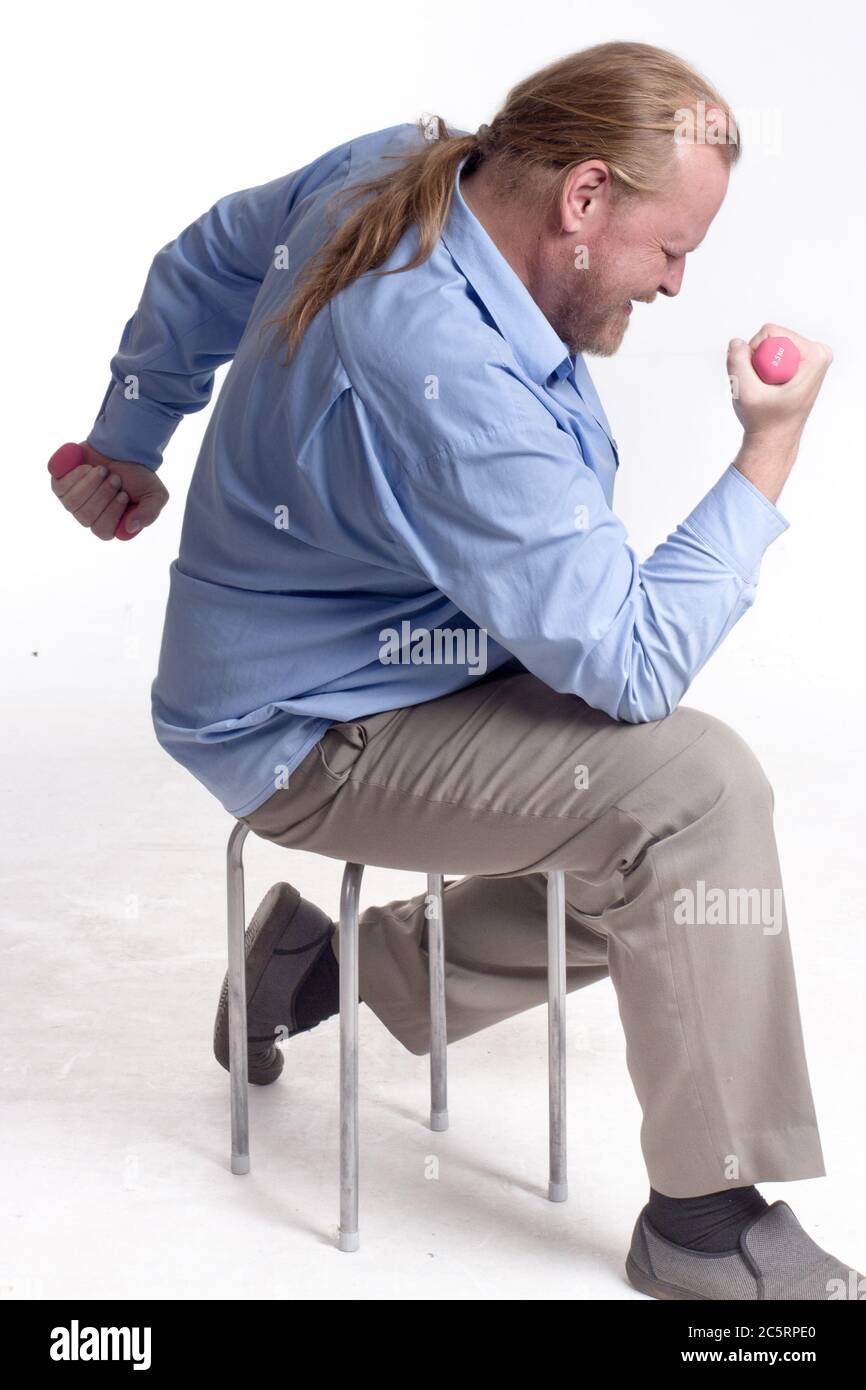 Fat man with long hair hi-res stock photography and images - Alamy