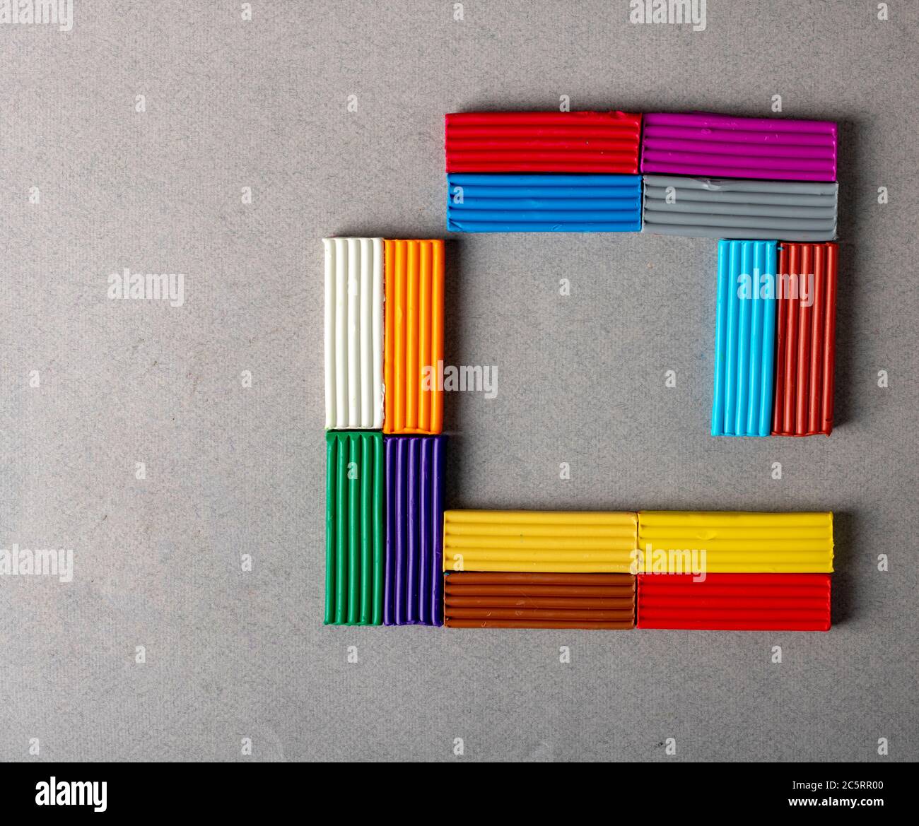 colorful clay and plasticine sticks. Modeling plastic minimal concept