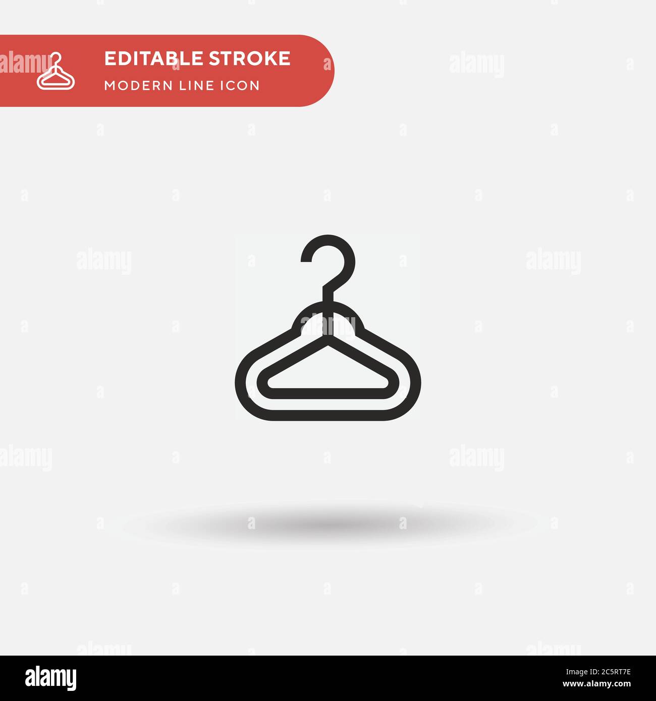 Clothes Hanger Simple vector icon. Illustration symbol design template for web mobile UI element. Perfect color modern pictogram on editable stroke. Clothes Hanger icons for your business project Stock Vector