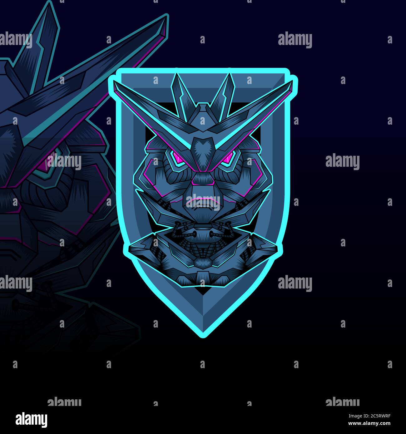 mecha esport vector graphic design illustration Stock Vector