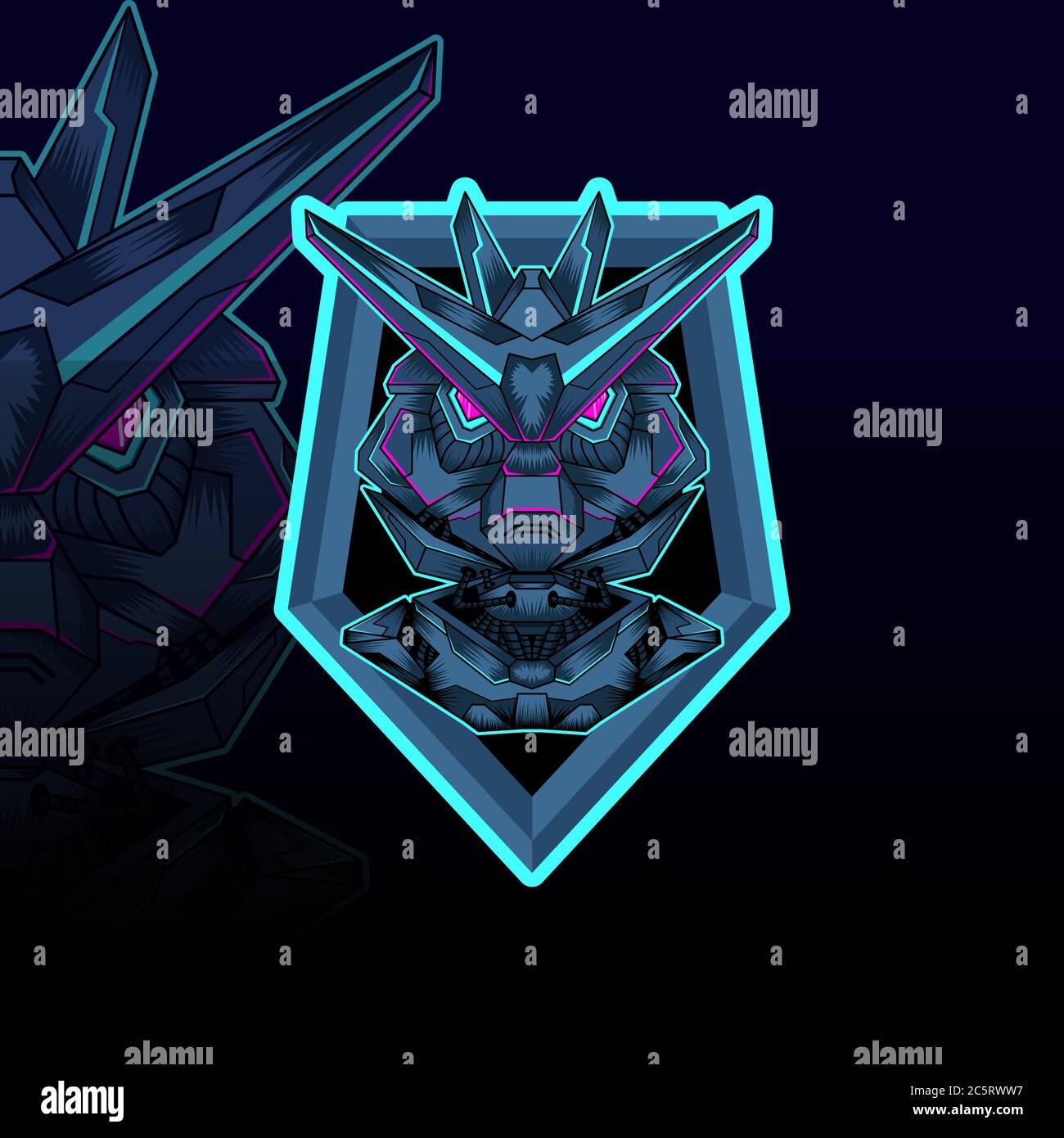 mecha esport vector graphic design illustration Stock Vector