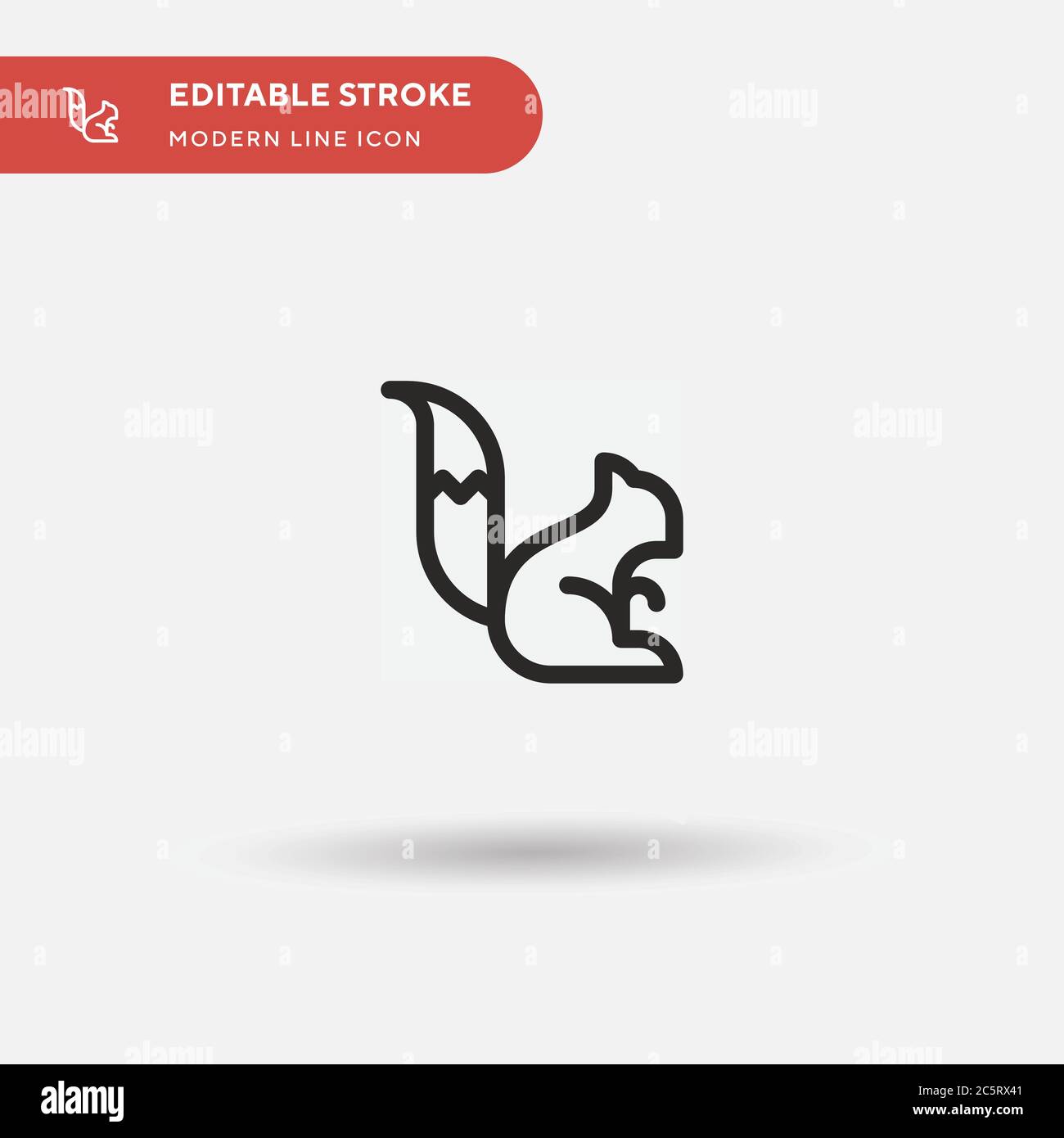 Squirrel Simple vector icon. Illustration symbol design template for web mobile UI element. Perfect color modern pictogram on editable stroke. Squirrel icons for your business project Stock Vector