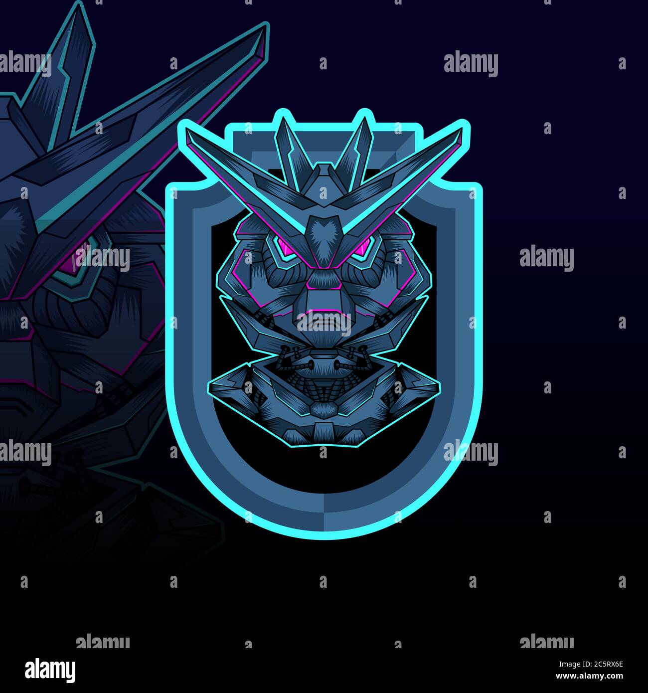 mecha esport vector graphic design illustration Stock Vector