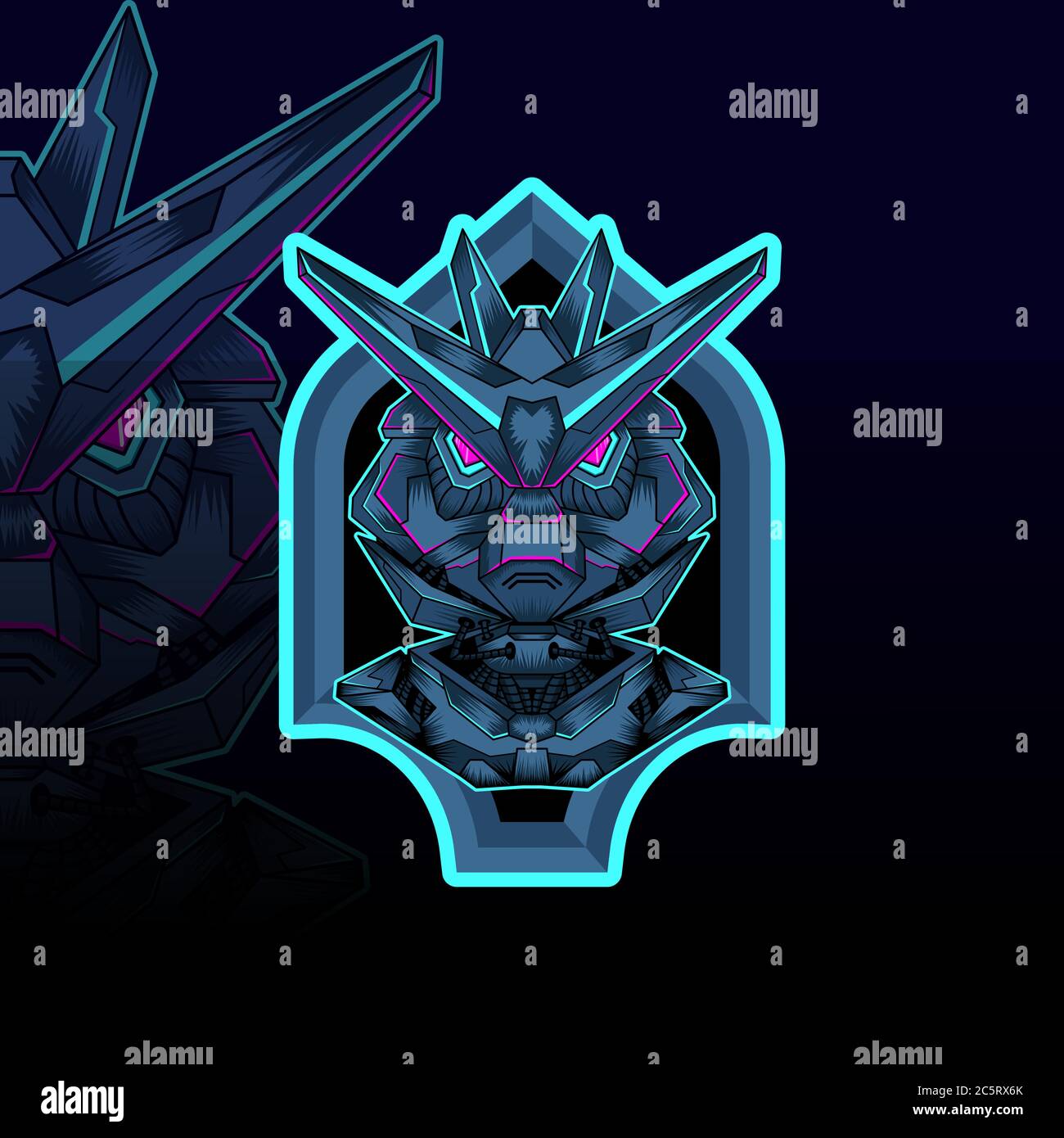 mecha esport vector graphic design illustration Stock Vector
