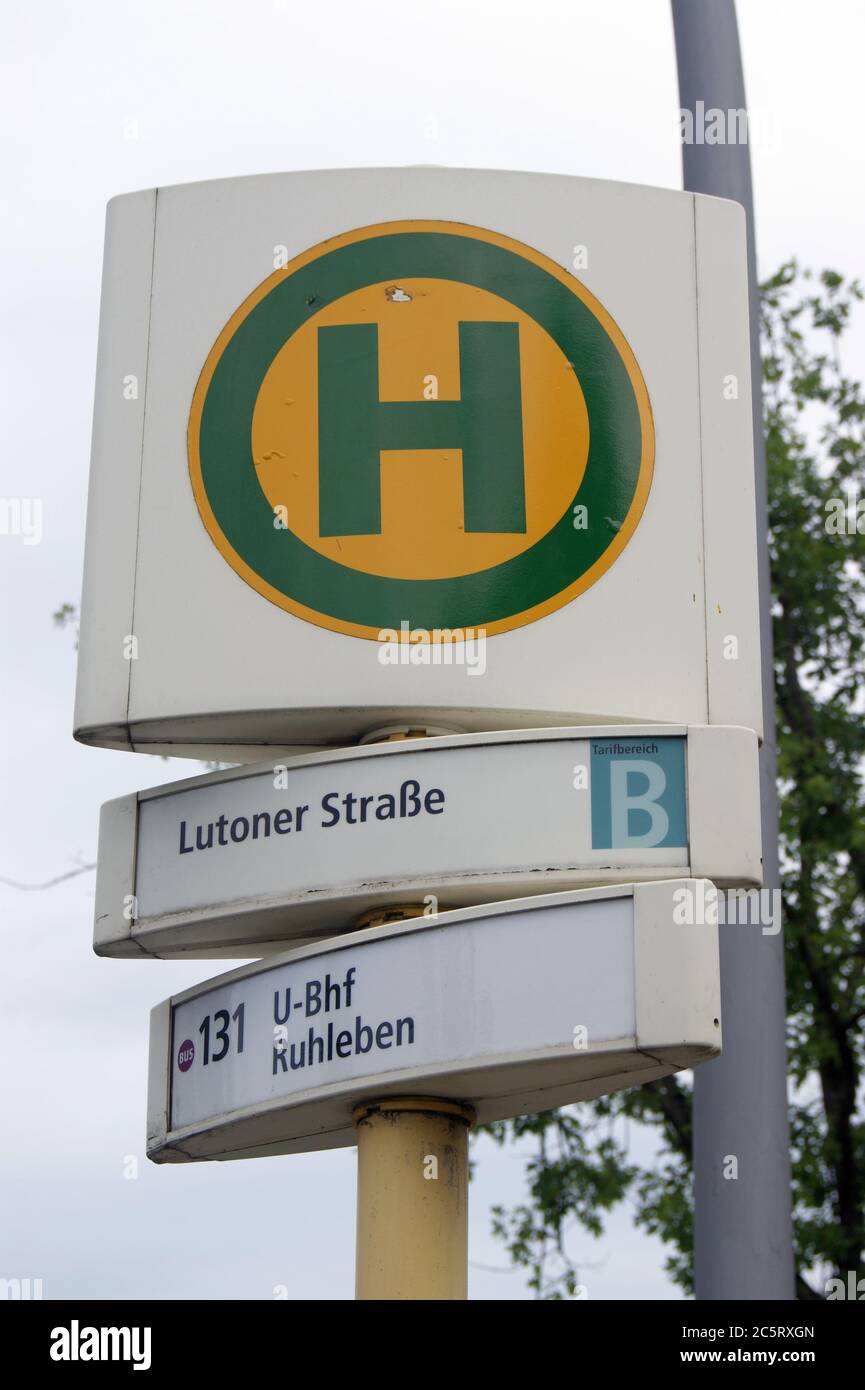 Haltestelle in Berlin. Stock Photo