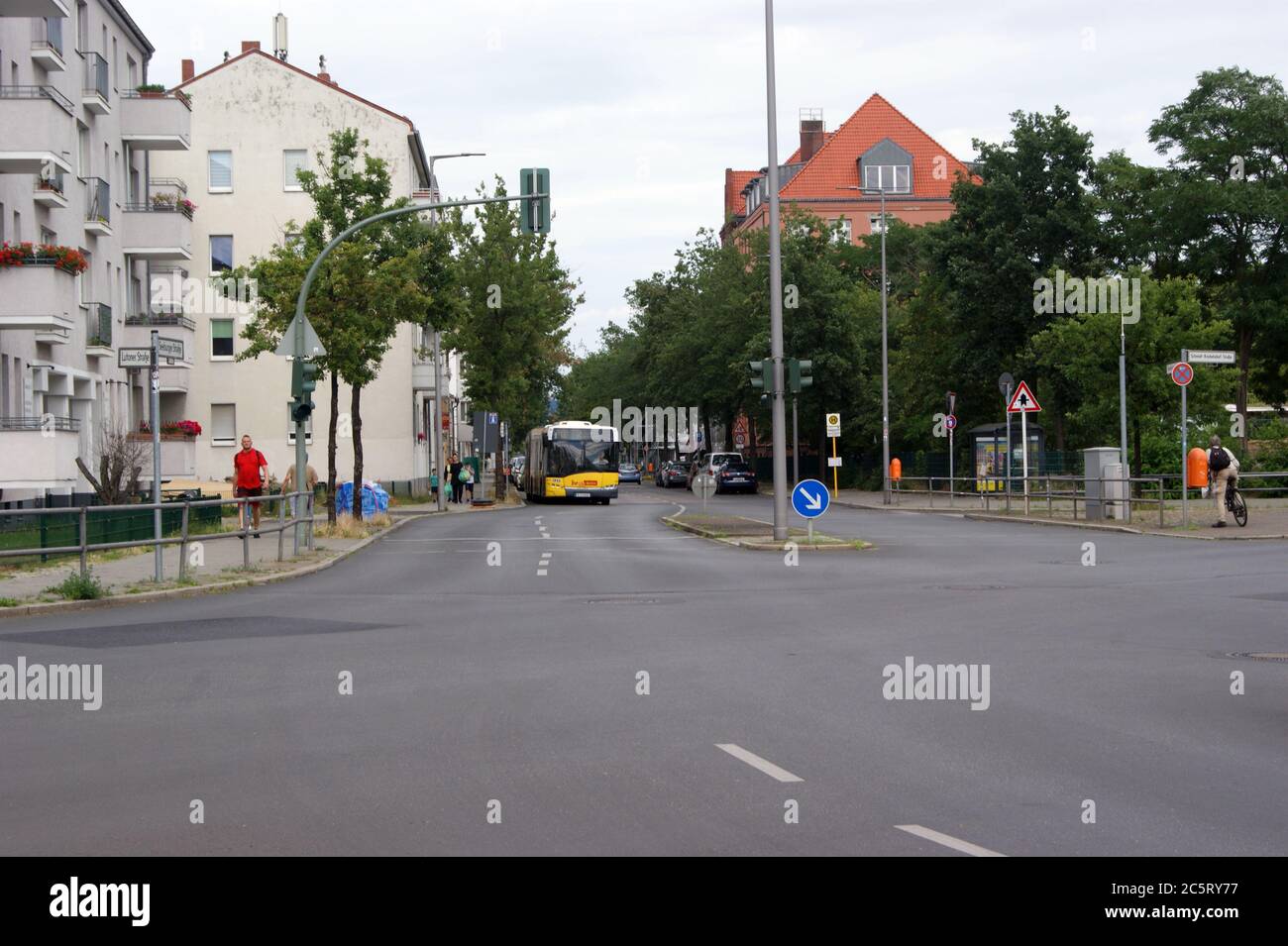 Schmidt-Knobelsdorf-Straße Ecke Seeburger Straße, Seeburger Weg, Lutoner Straße in Berlin-Spandau. Stock Photo