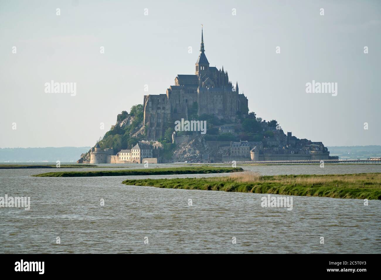 High tide at Mont St Michel Stock Photo Alamy