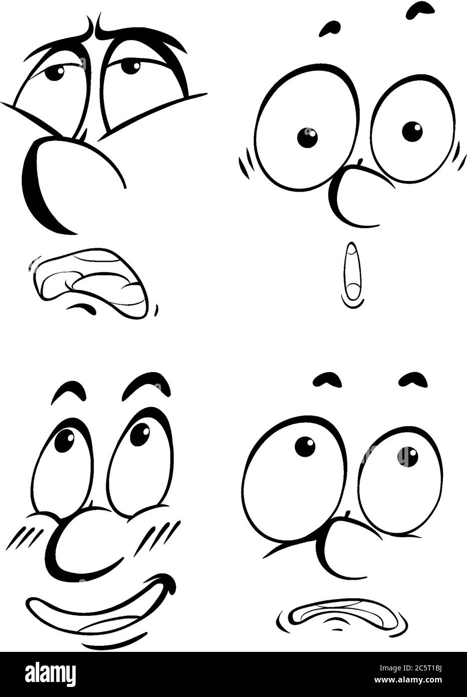 Human faces with different facial expressions illustration Stock Vector ...