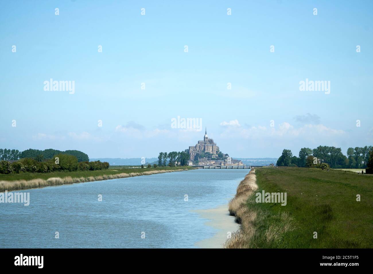 Mont St Michel with Couesnon River Stock Photo