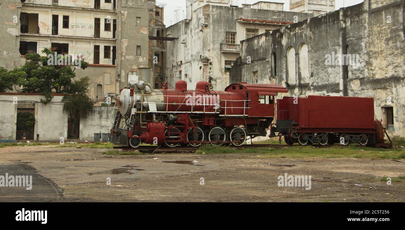 Steam locomotive in Havana in Cuba,Caribbean,America Stock Photo - Alamy