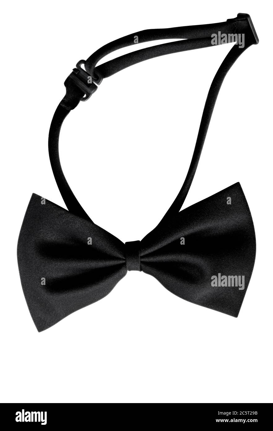 Black bow tie, isolated on white background. Clipping path included. Stock Photo