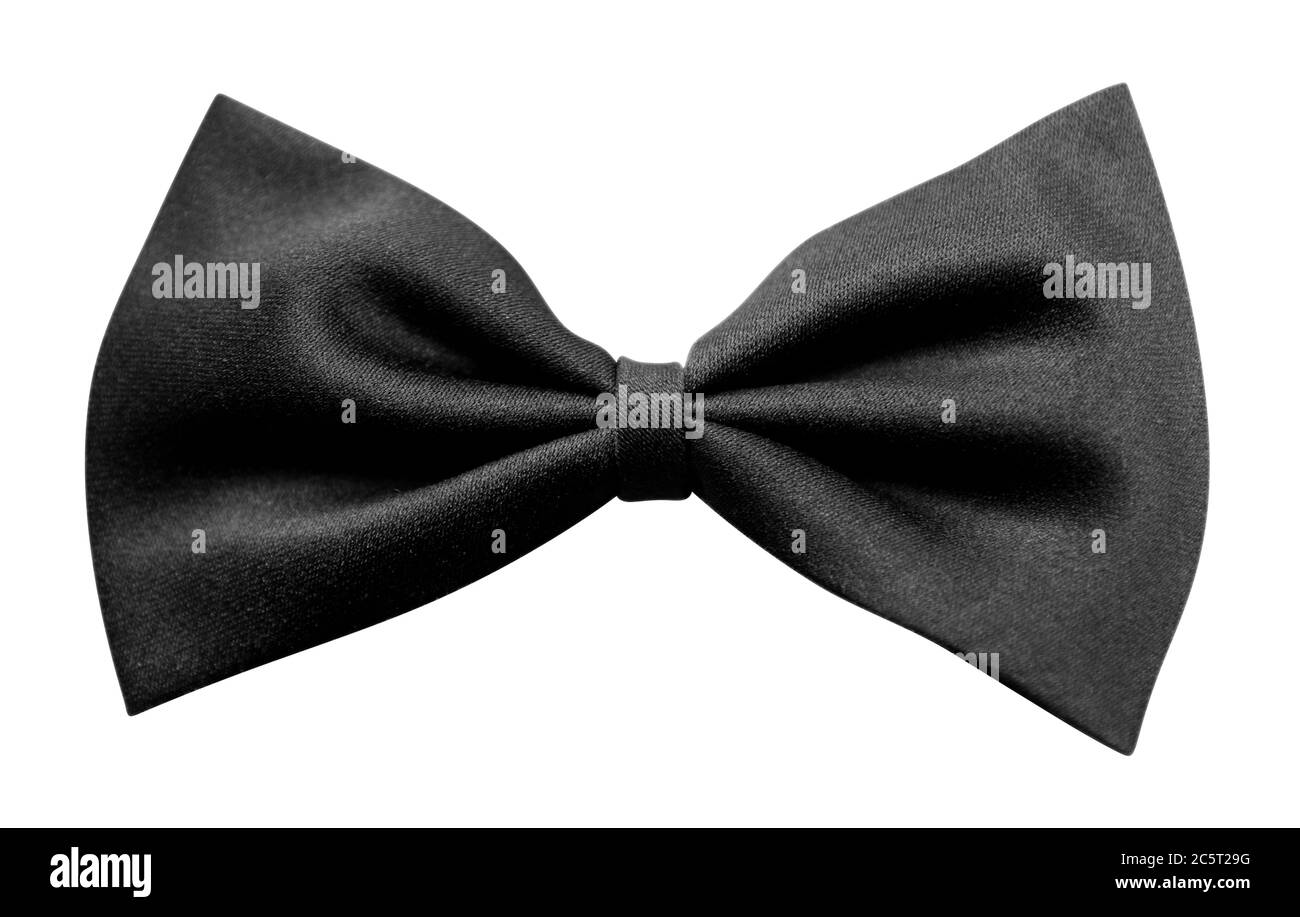 Black bow tie, isolated on white background. Clipping path included. Stock Photo
