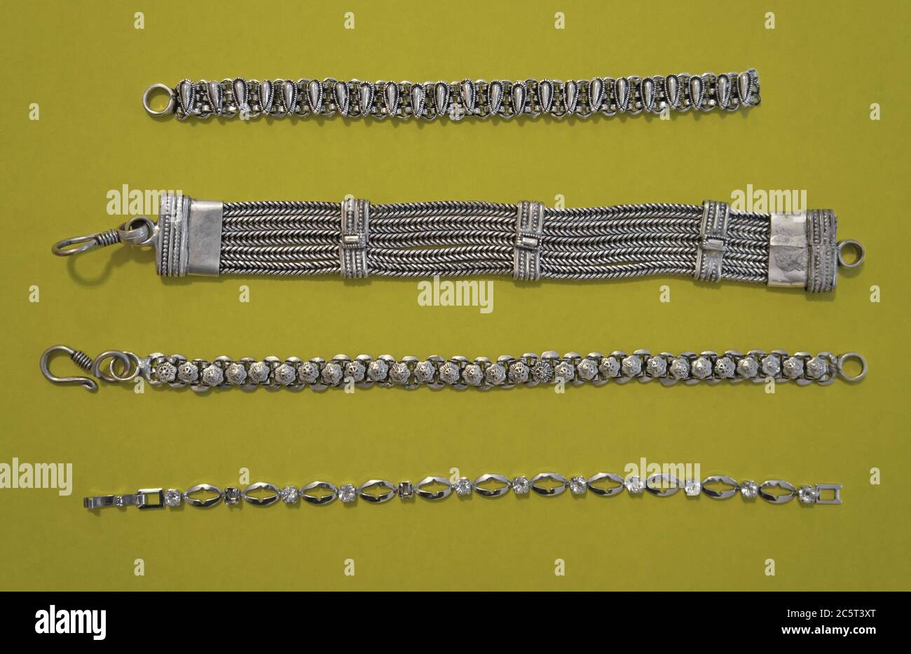 Asian old silver bracelets - National Kazakh culture Stock Photo - Alamy