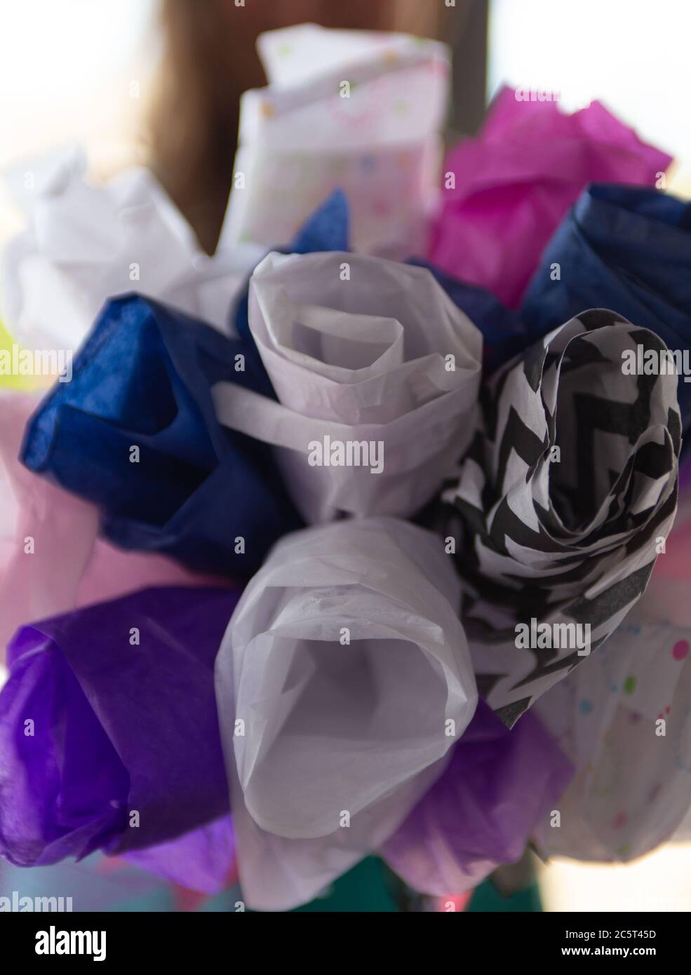 Tissue Bouquet for a bridal shower Stock Photo Alamy