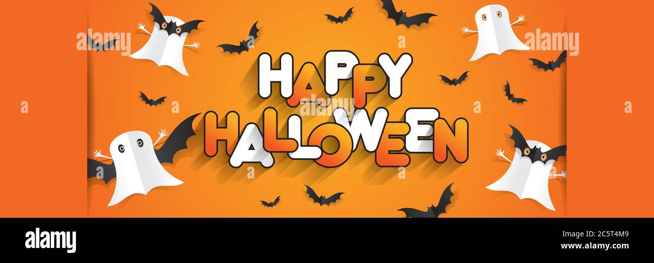Happy Halloween card design elements on background, vector illustration Stock Vector
