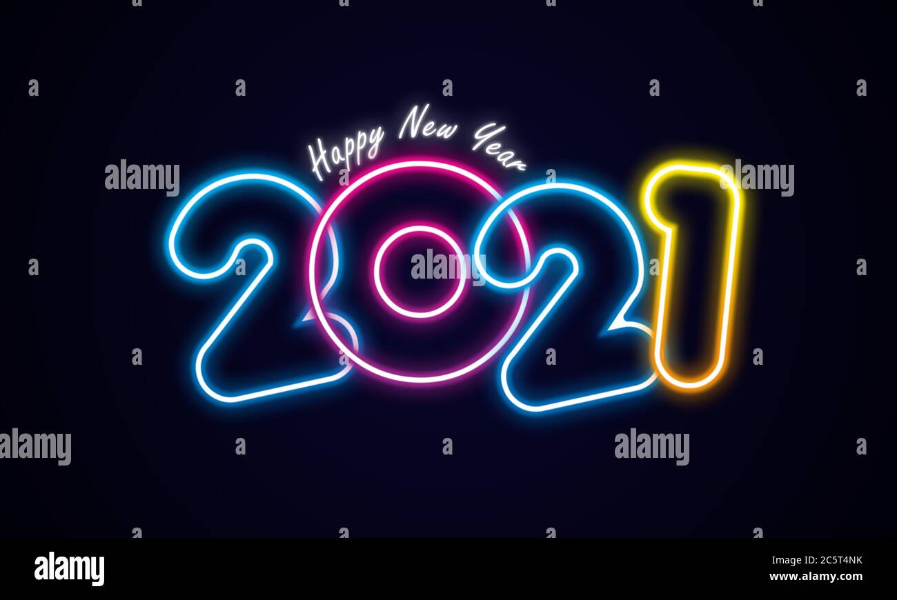 Happy New Year 21 Celebration Greeting Card Design Neon Style Text Stock Photo Alamy Happy New Year 21 Celebration Greeting Card Design Neon Style Text Stock Photo Alamy