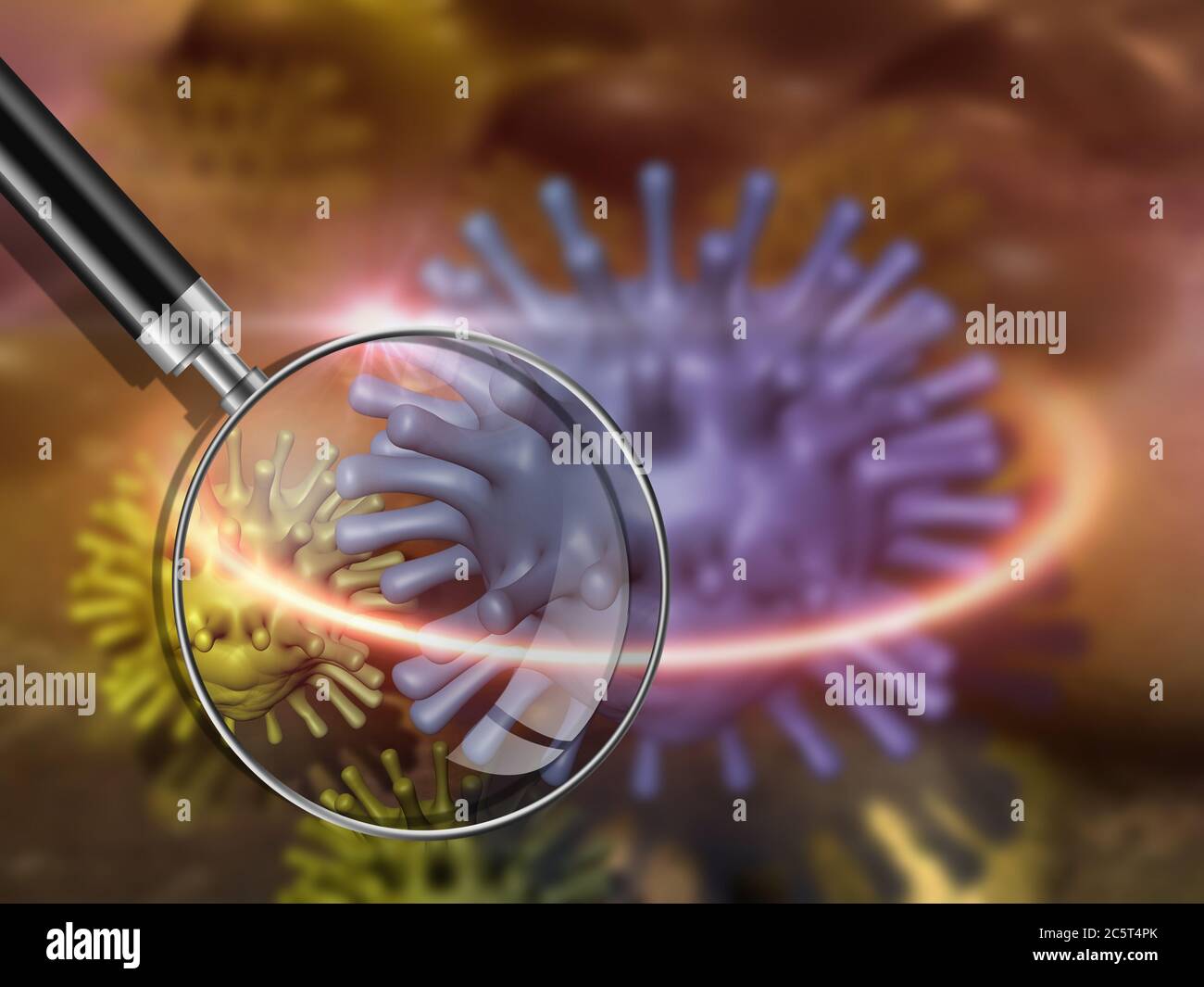 Virus and bacterium background - High Quality 3D Render Stock Photo - Alamy