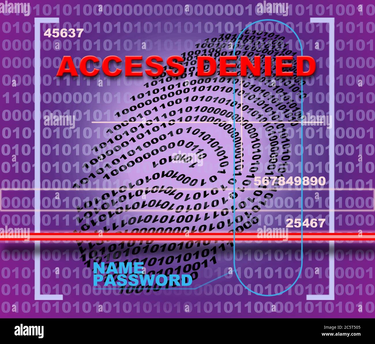 Fingerprint scanner. Access denied Stock Photo Alamy