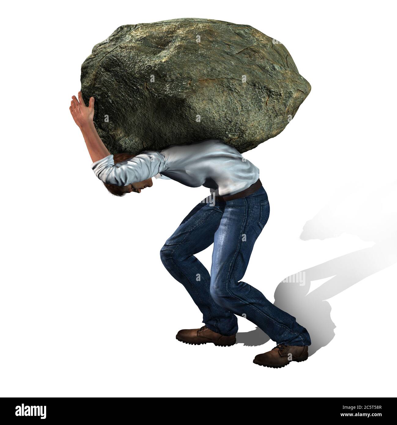 Concept Man Big Rock High Resolution Stock Photography and Images - Alamy