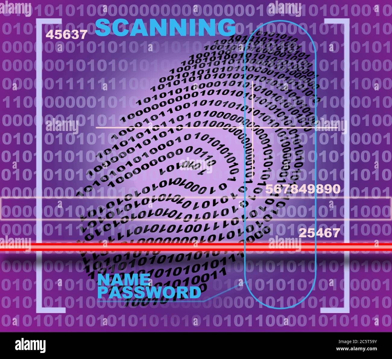 Fingerprint scanner made in 2d software Stock Photo Alamy