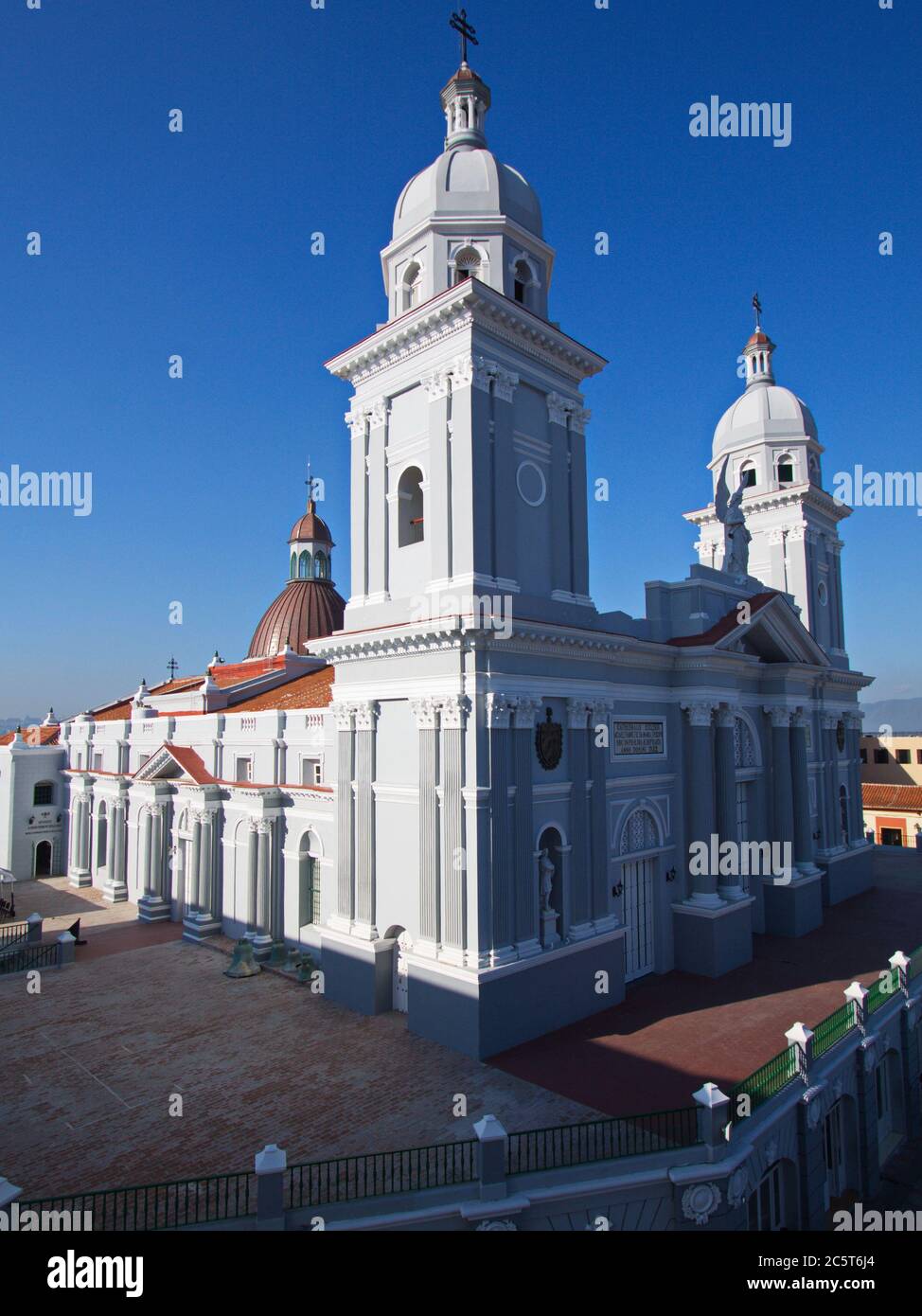 Santa Basílica Metropolitana Iglesia Catedral in Santiago de Cuba in Cuba,Caribbean,America Stock Photo