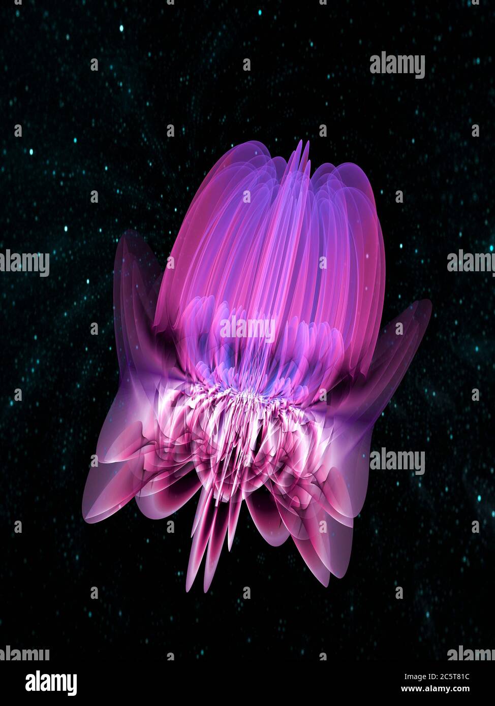 Abstract Jellyfish - Flame Fractal Art Stock Photo