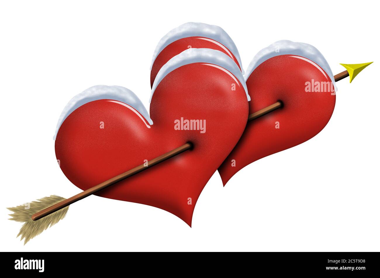 Two Red Hearts Pierced Together By Arrow Stock Photo Alamy two-red-hearts-pierced-together-by-arrow-stock-photo-alamy