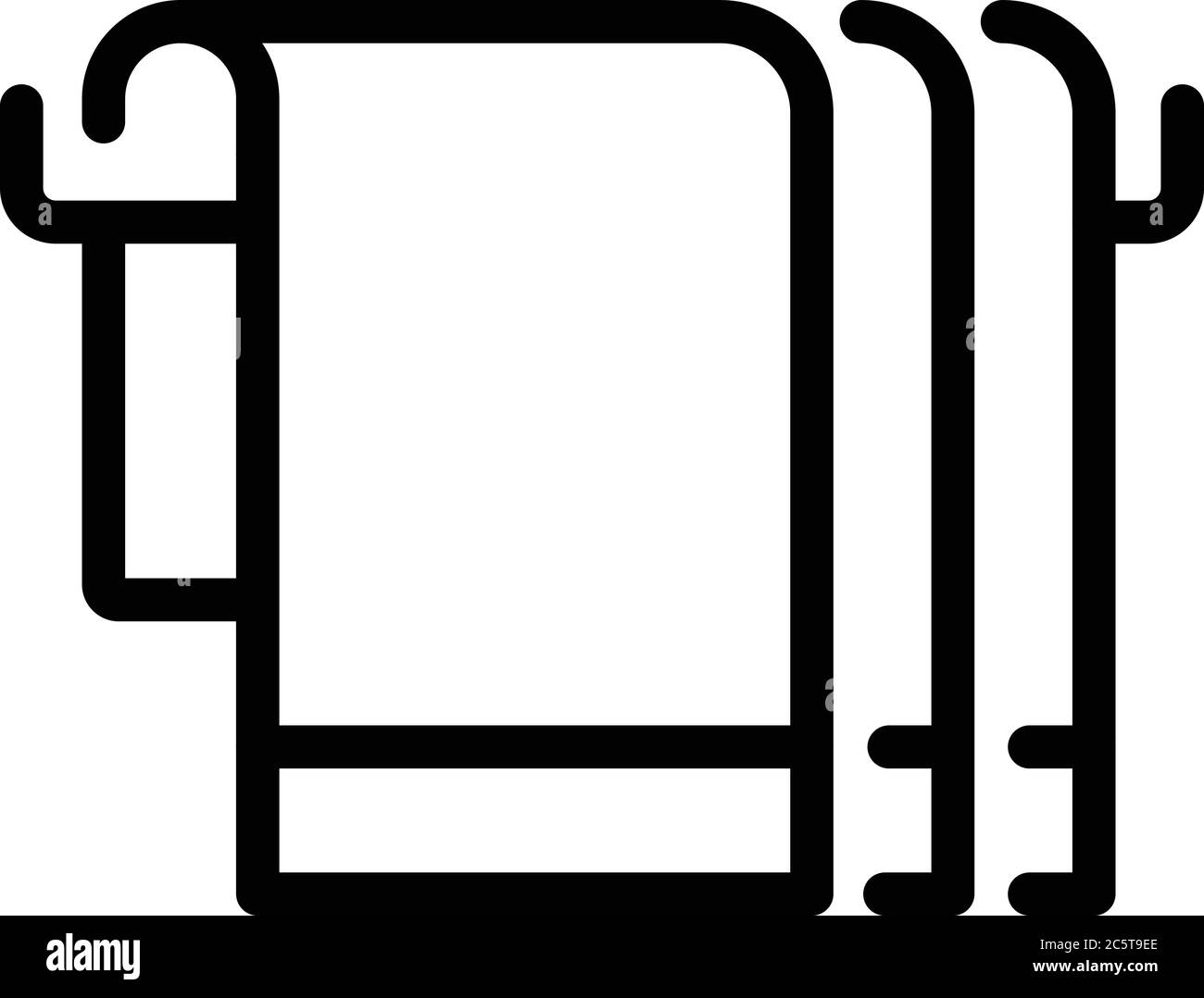Bath towels icon, outline style Stock Vector