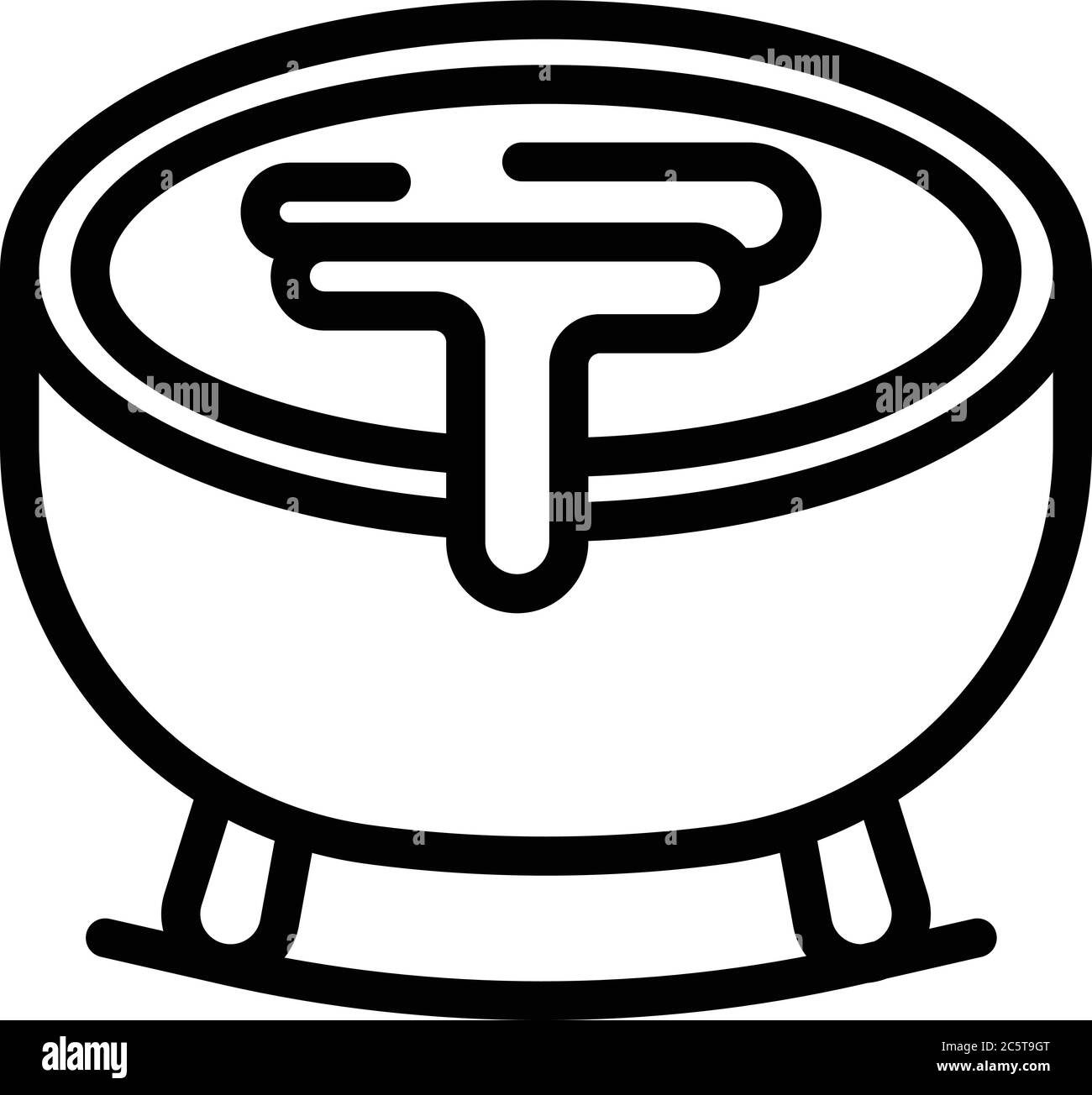 Hot jacuzzi icon, outline style Stock Vector