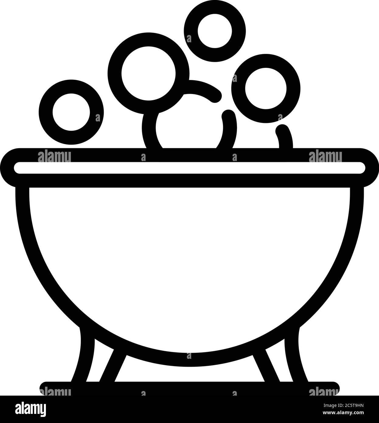 Portable bathtub icon, outline style Stock Vector