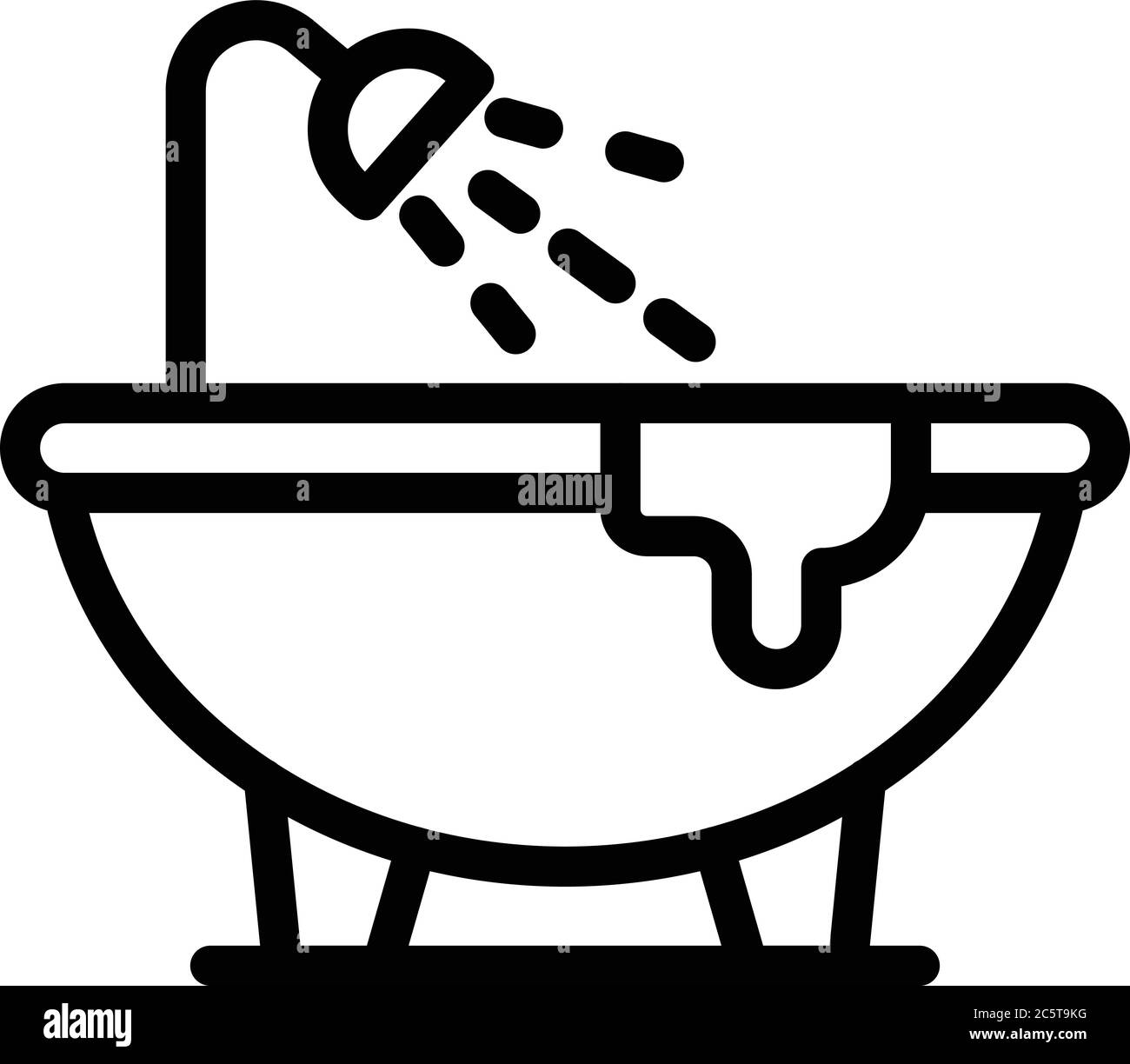 Leaking bathtub icon, outline style Stock Vector Image & Art - Alamy