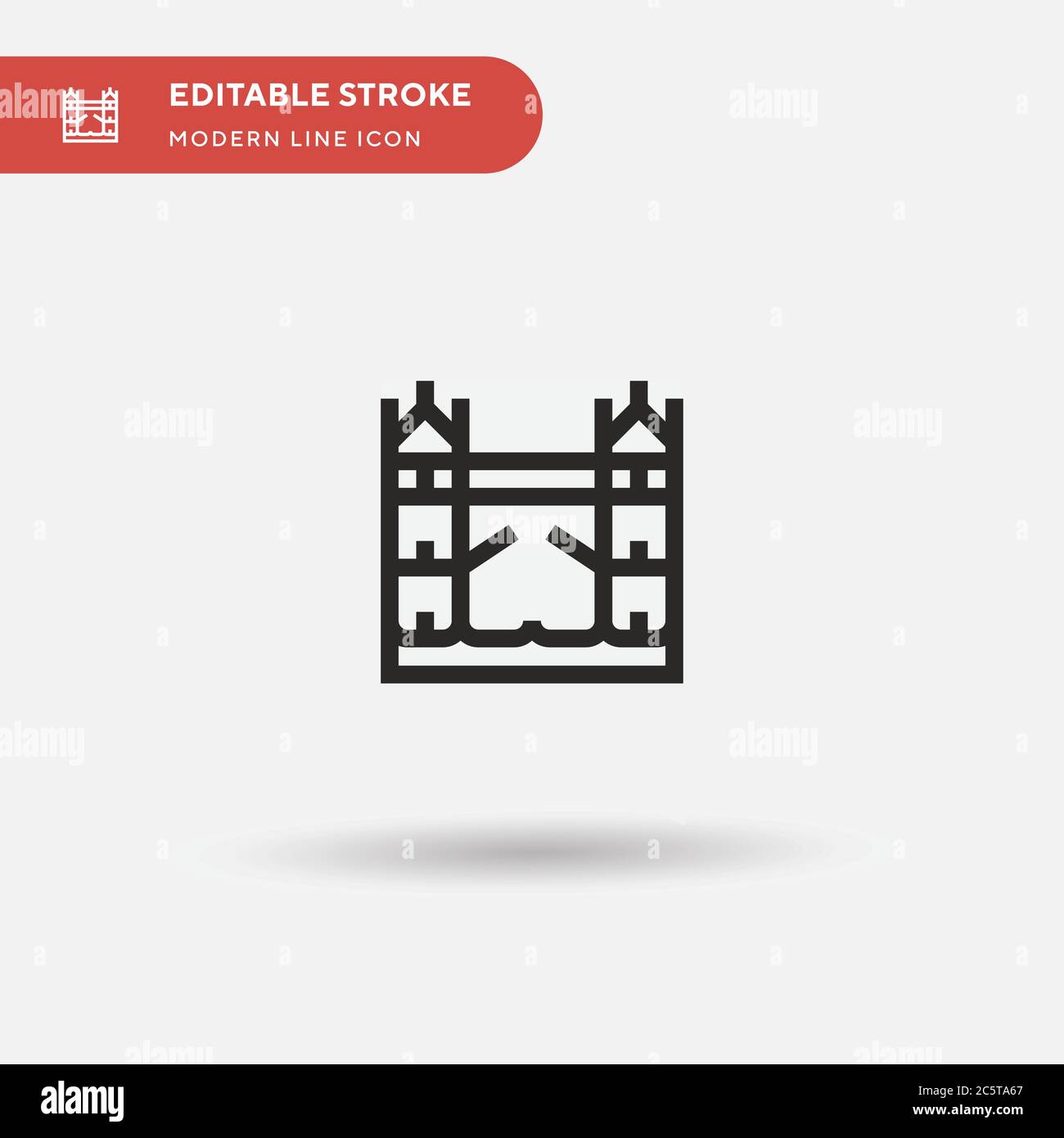 Tower Bridge Simple vector icon. Illustration symbol design template for web mobile UI element. Perfect color modern pictogram on editable stroke. Tower Bridge icons for your business project Stock Vector