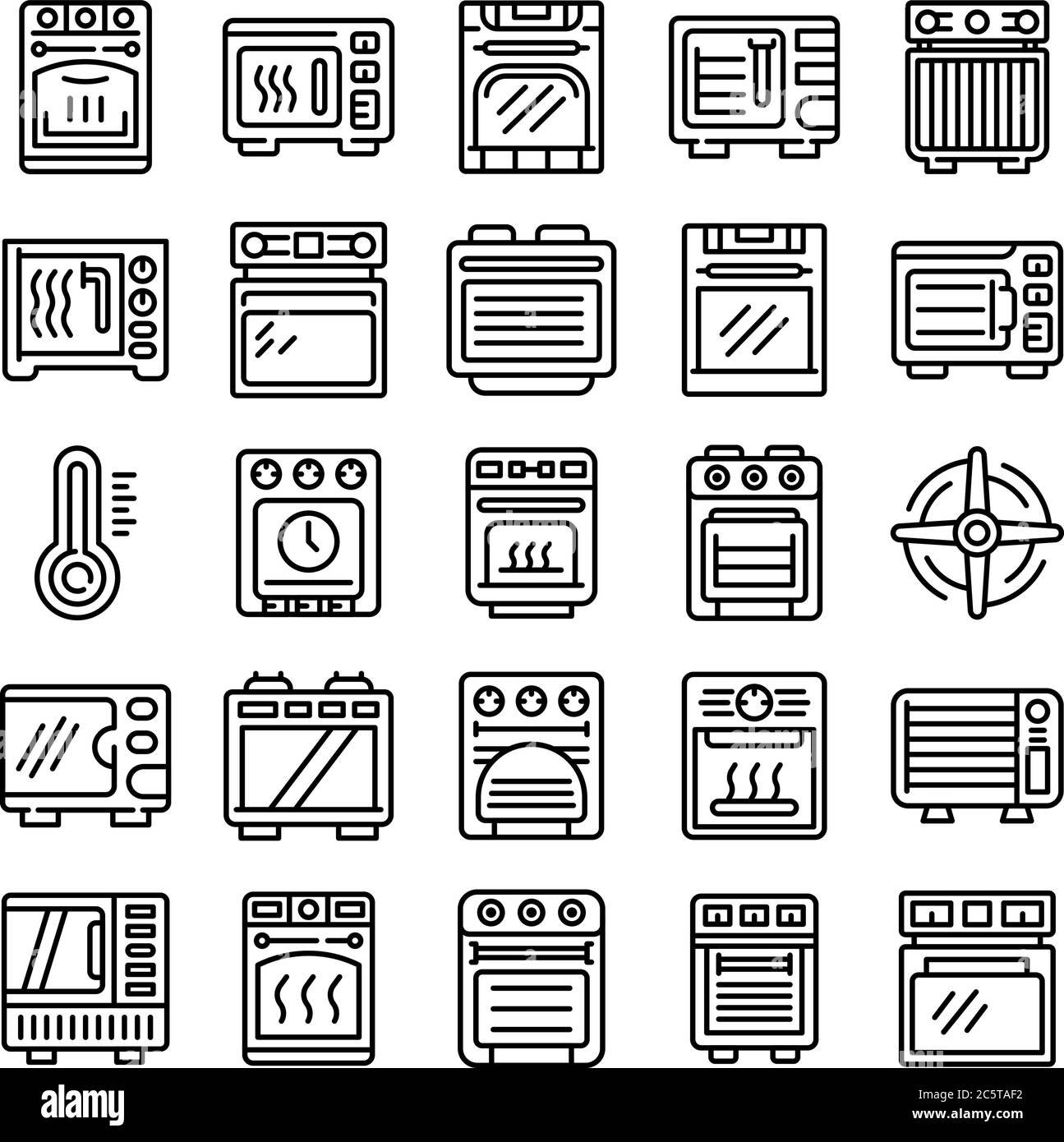 Convection oven icons set, outline style Stock Vector Image & Art Alamy
