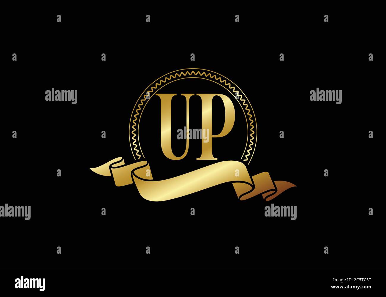Initial Monogram Letter U P Logo Design Vector Template. UP Letter Logo Design Stock Vector