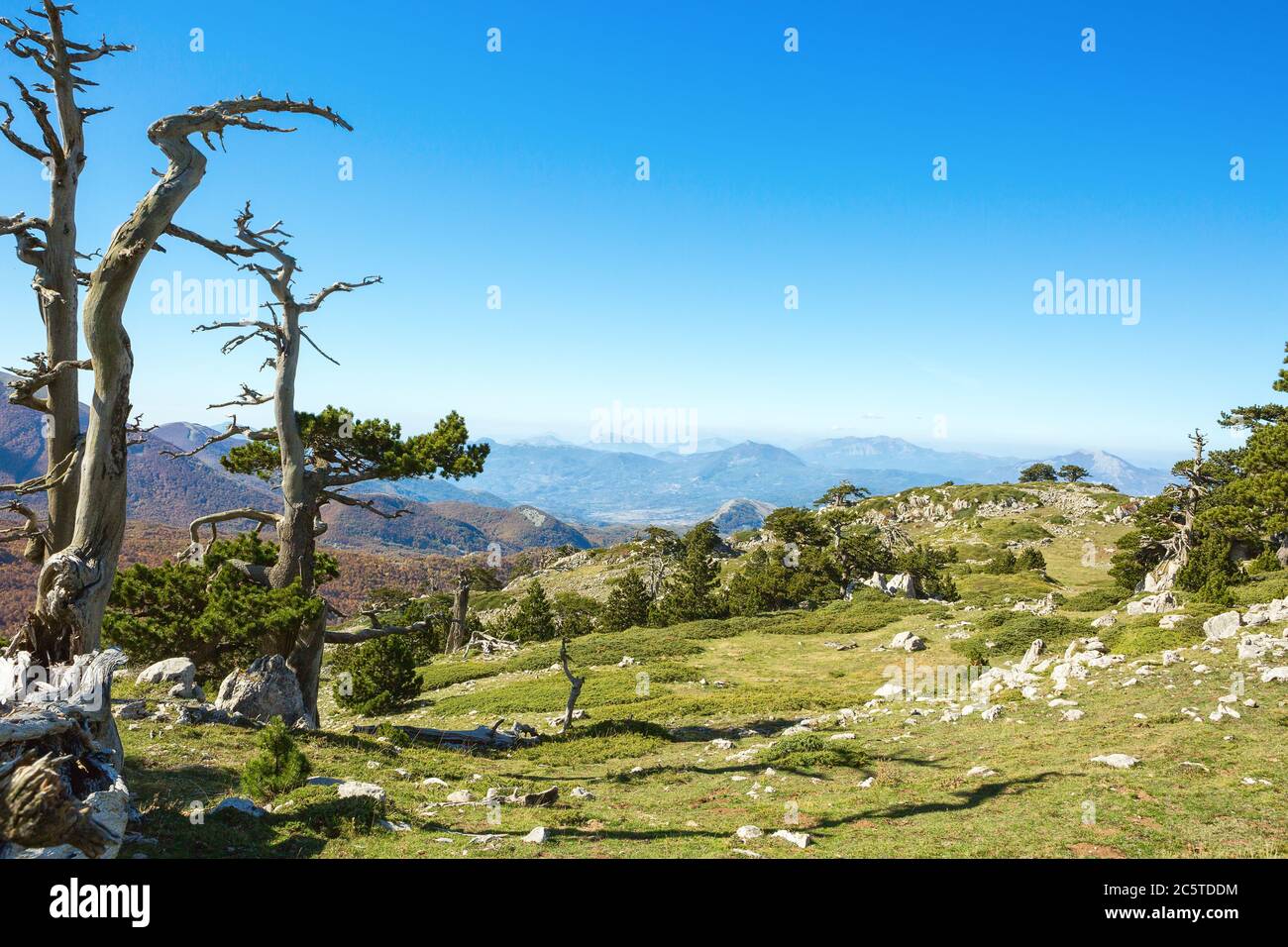 Scenic view from Serra Di Crispo, Pollino National Park, southern Italy. Stock Photo