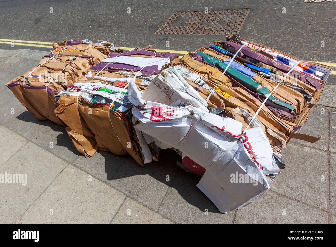 Cardboard recycling, London, England, United Kingdom Stock Photo Alamy