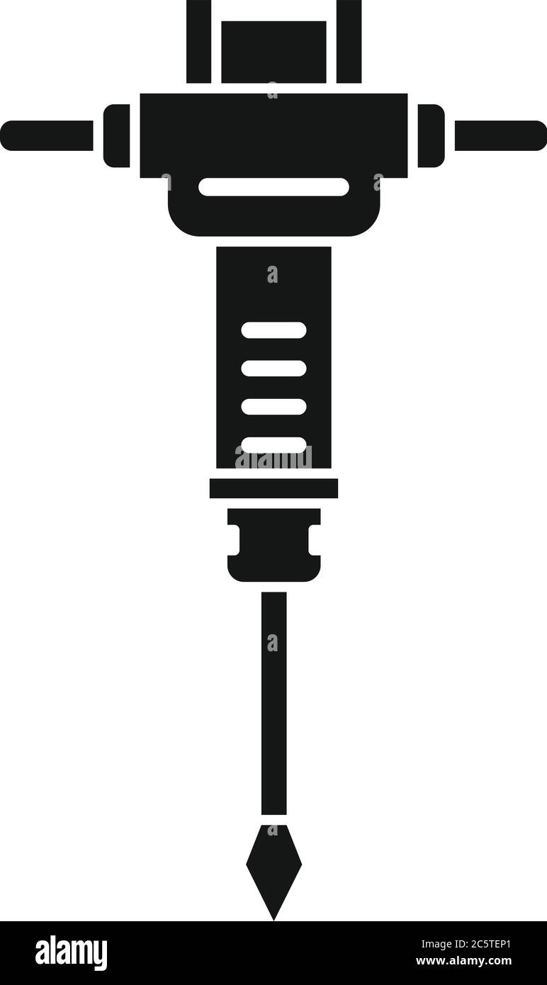 Construction hammer drill icon. Simple illustration of construction hammer drill vector icon for