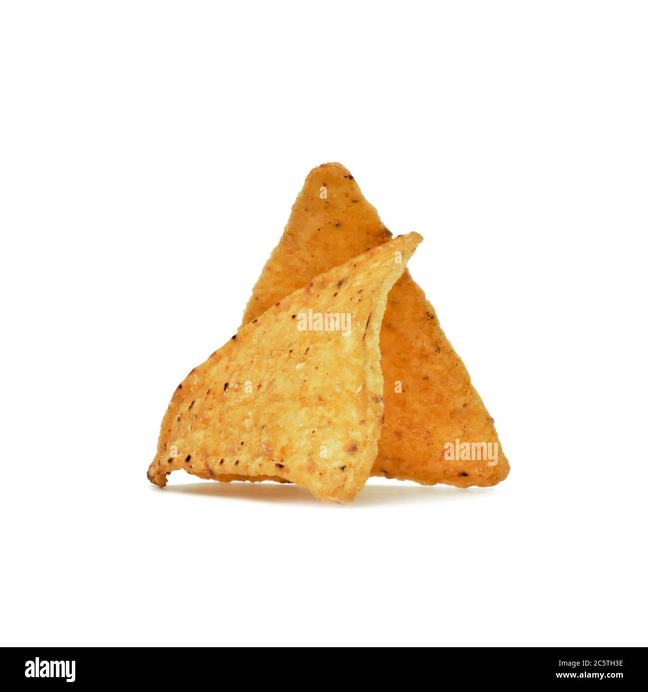 Corn chips on a white background. Quick snack Stock Photo - Alamy