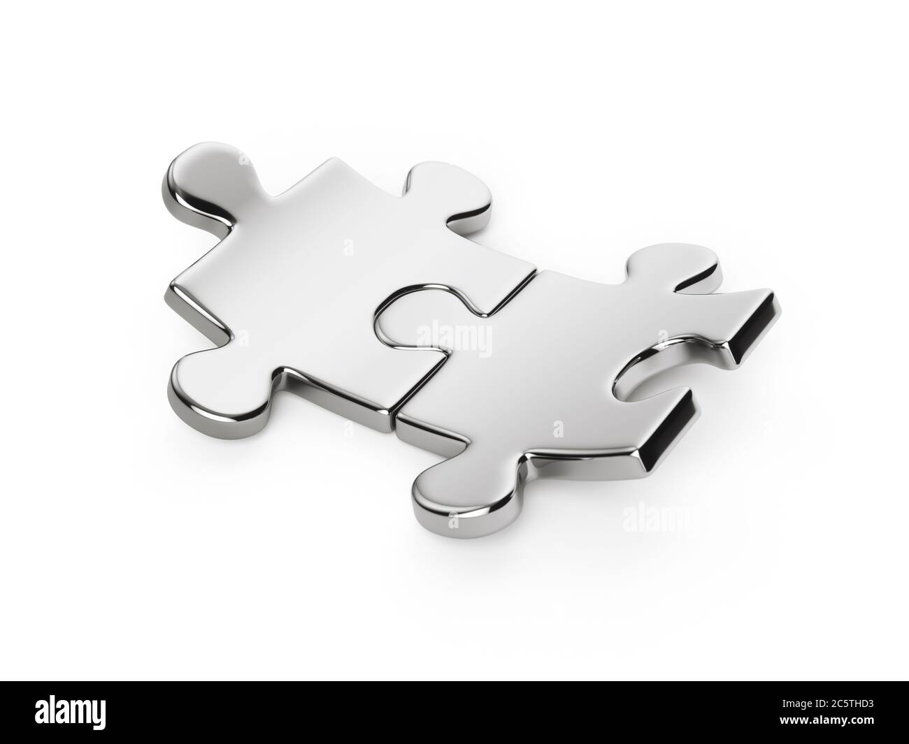 Puzzles connection. Business, partnership, teamwork concept.  3d rendering illustration isolated Stock Photo